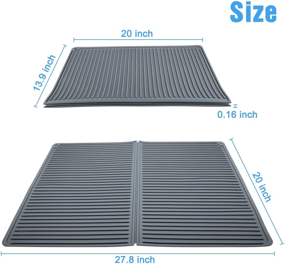 Electric Stove Top Cover, Silicone 20′′ x 28′′ Foldable Glass Top Stove Cover Dish Drying Mat for Kitchen Counter Extra Large — view 2