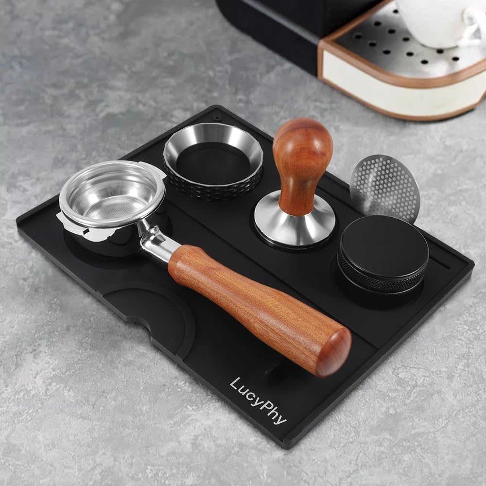 Espresso Tamping Mat Anti-Slip Coffee Tamp Mat Coffee Tamper Pad Espresso Accessory Tamp Station for Barista Tool for Home Kitchen Bar Coffee Shop — view 2